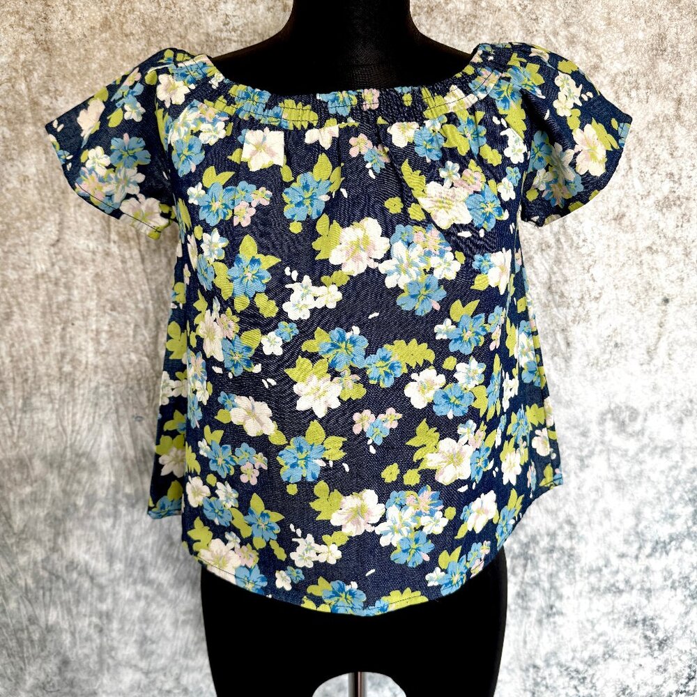 Hayden Girls Los Angeles Floral Denim Top - 9/10